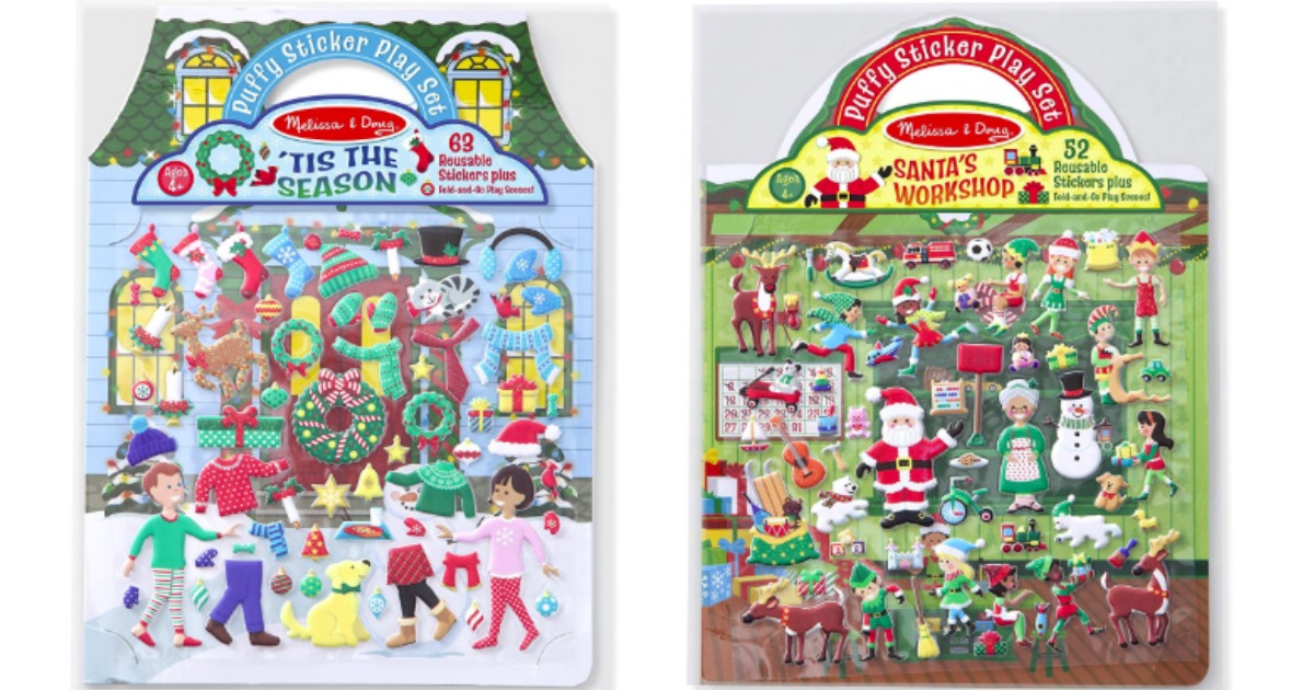 MELISSA AND DOUG Puffy Stickers FREE SHIPPING Santa's Workshop 