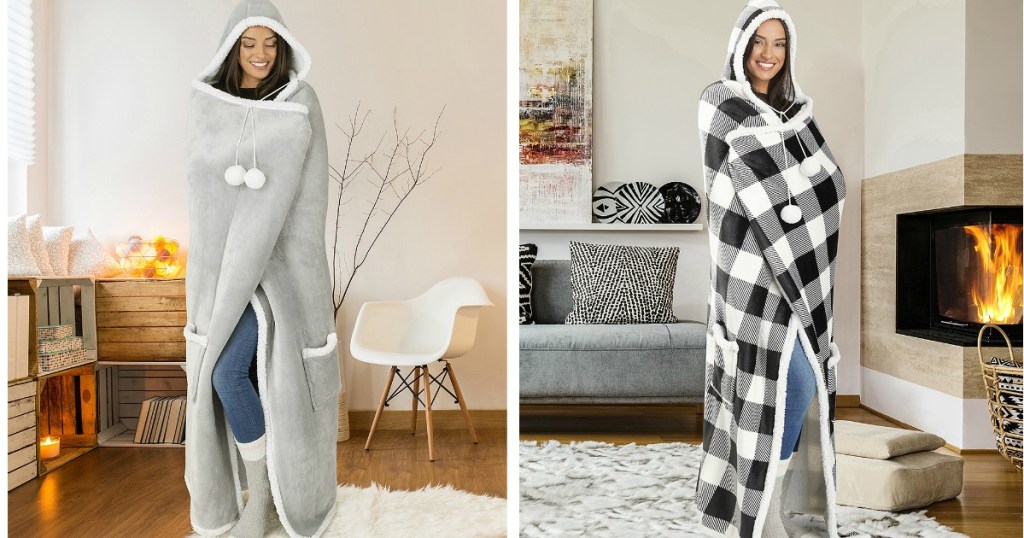 Hooded SherpaLined Throw Only 19.79 (Regularly 60) at Zulily