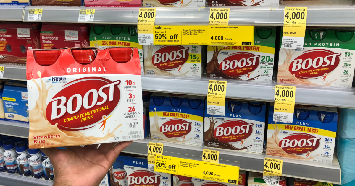 BOOST Nutritional Drinks 6Packs Only 2.49 Each After Walgreens Rewards