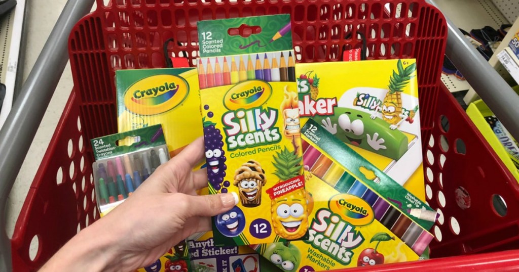 crayola products in red cart