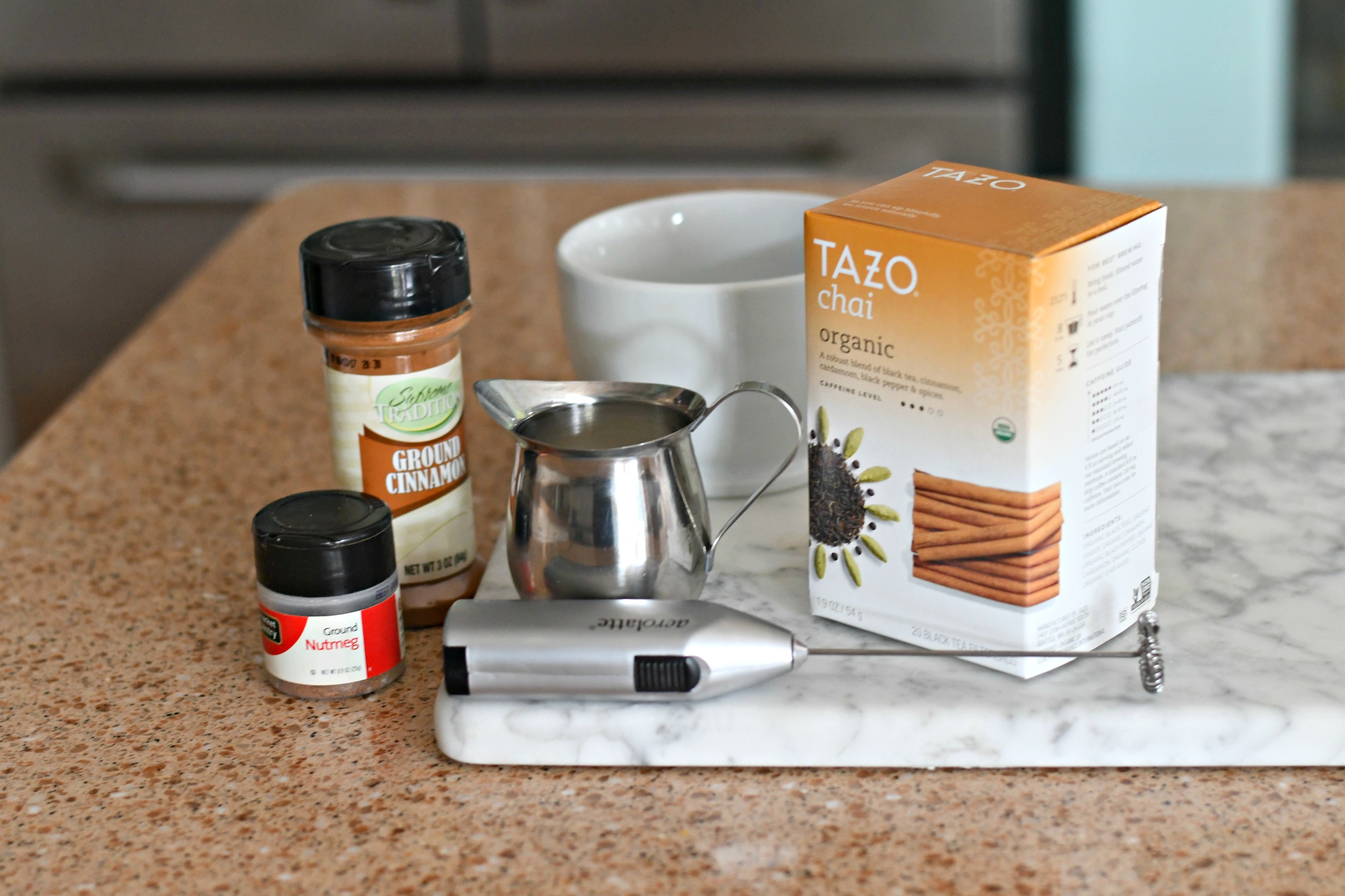 Ingredients to make your own diy starbucks chai latte