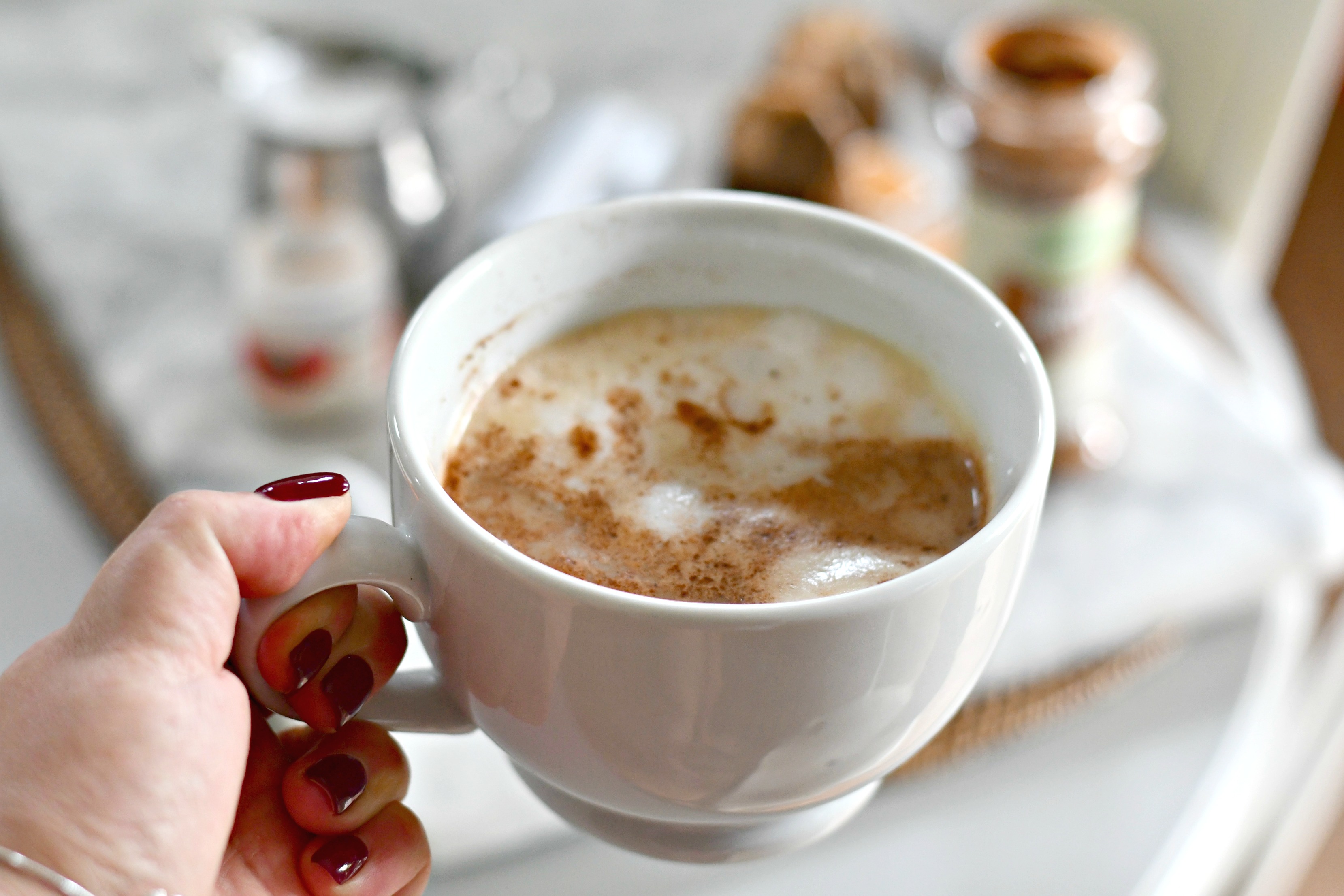 diy starbucks chai latte closeup
