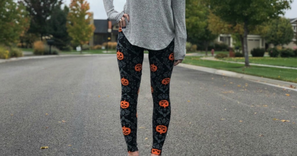 NO BOUNDARIES Halloween Leggings medium (M) sizes 7-9 TRICK/TREAT Witch  Pumpkin 