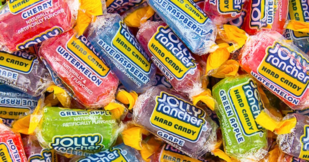 lots of individually wrapped jolly ranchers 