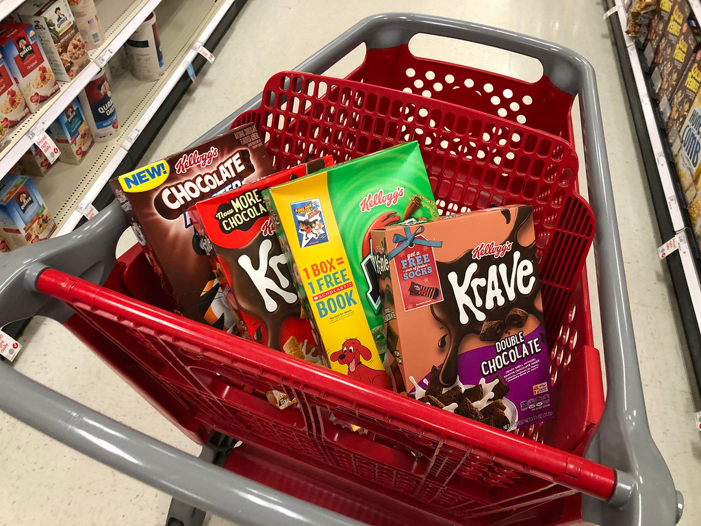 Kellogg's Cereal in a Target cart