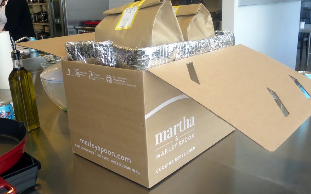 opening up Martha Stewart & Marley Spoon box