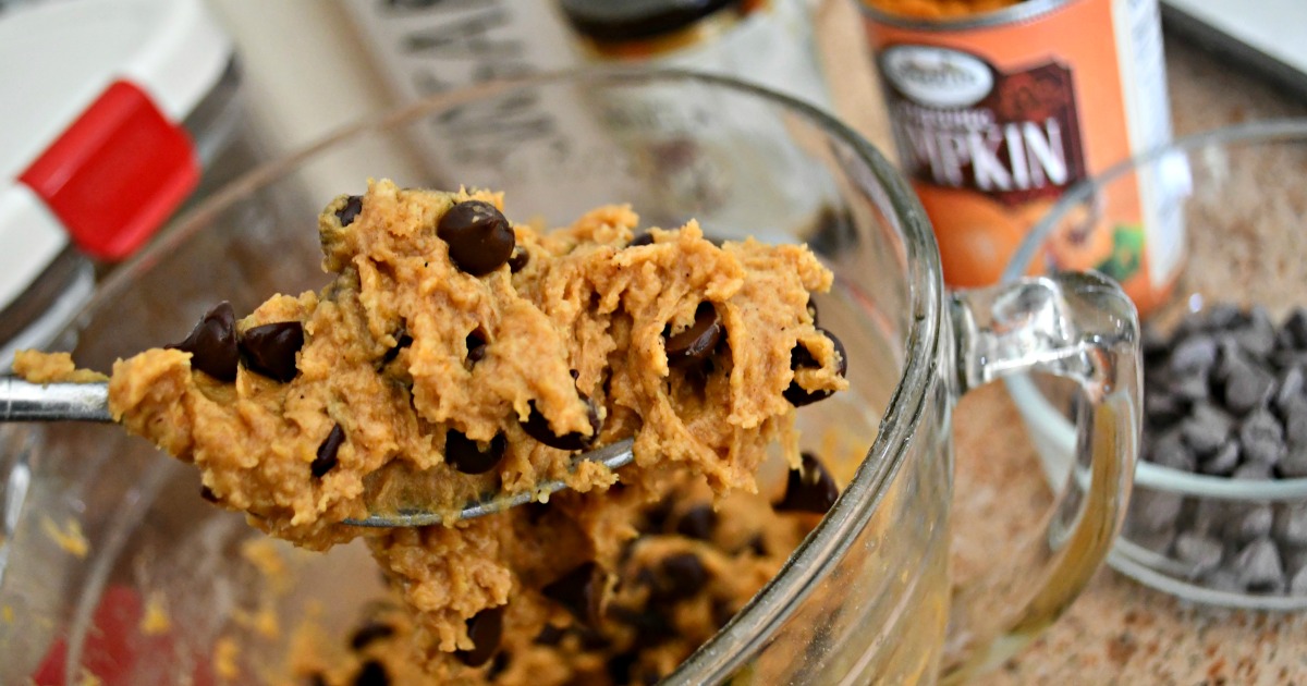 Pumpkin Chocolate Chip Cookies – the dough on a spoon