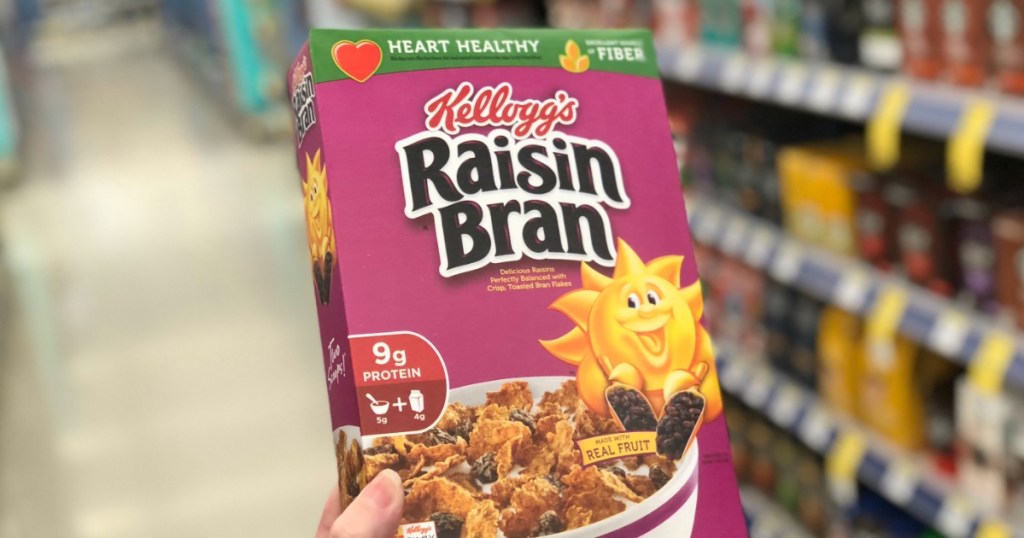 box of Raisin Bran Cereal