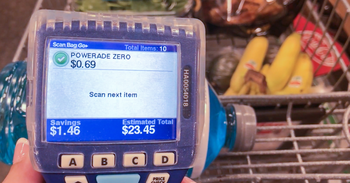 kroger scan bag go program – handheld device showing PowerAde Zero information