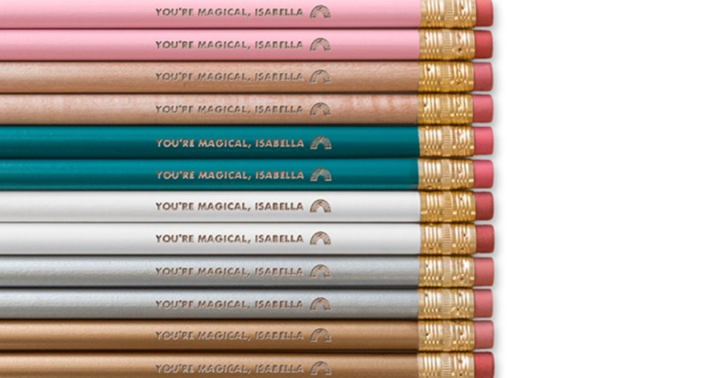 personalized pencils in assorted colors