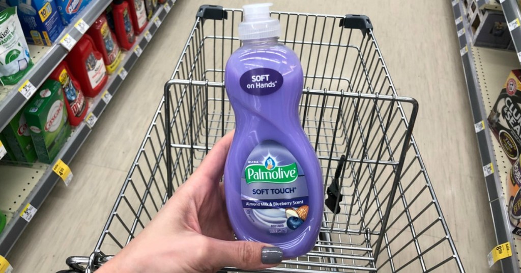 Soft Touch Palmolive with shopping cart in background