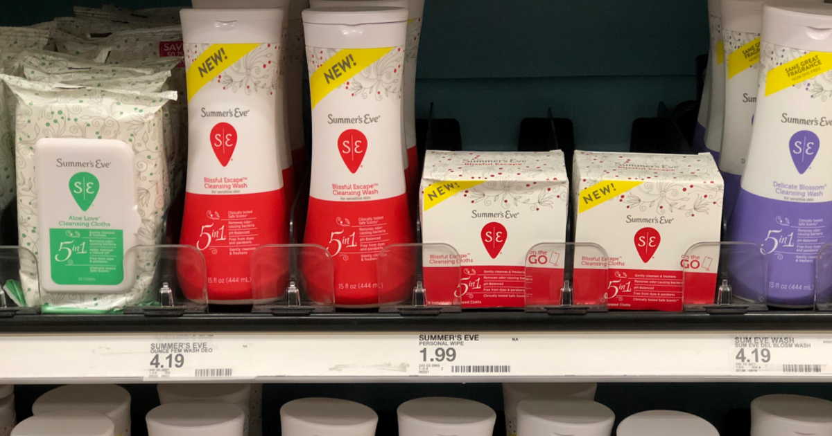 summer's eve products on shelf at Target