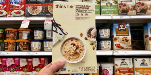 New thinkThin Coupon = Protein & Fiber Oatmeal 6-Count Just $2.84 at Target (Only 47¢ Each)