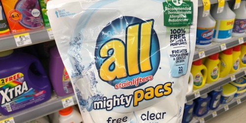All Mighty Pacs Laundry Detergent 22-Count Only $2.99 (Ships w/ Amazon $25 Order)