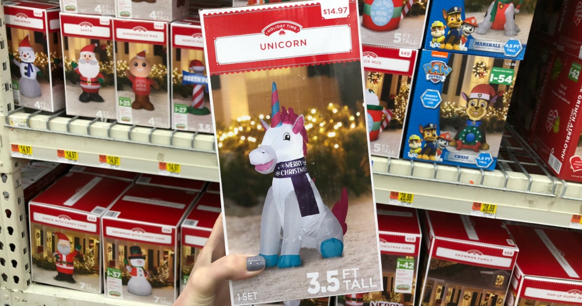 Holiday Time Inflatables Only 14.97 at Walmart (Unicorn, Reindeer