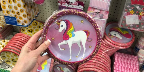 Unicorn Party Supplies Only $1 at Dollar Tree (Plates, Napkins, Party Hats & More)