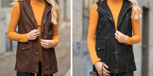 Women’s Hooded Cargo Vest Only $17.49 Shipped (Available in Sizes Small – 3X)