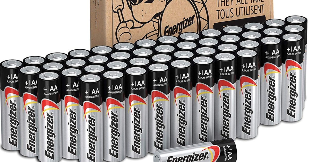 collection of energizer AA batteries grouped together