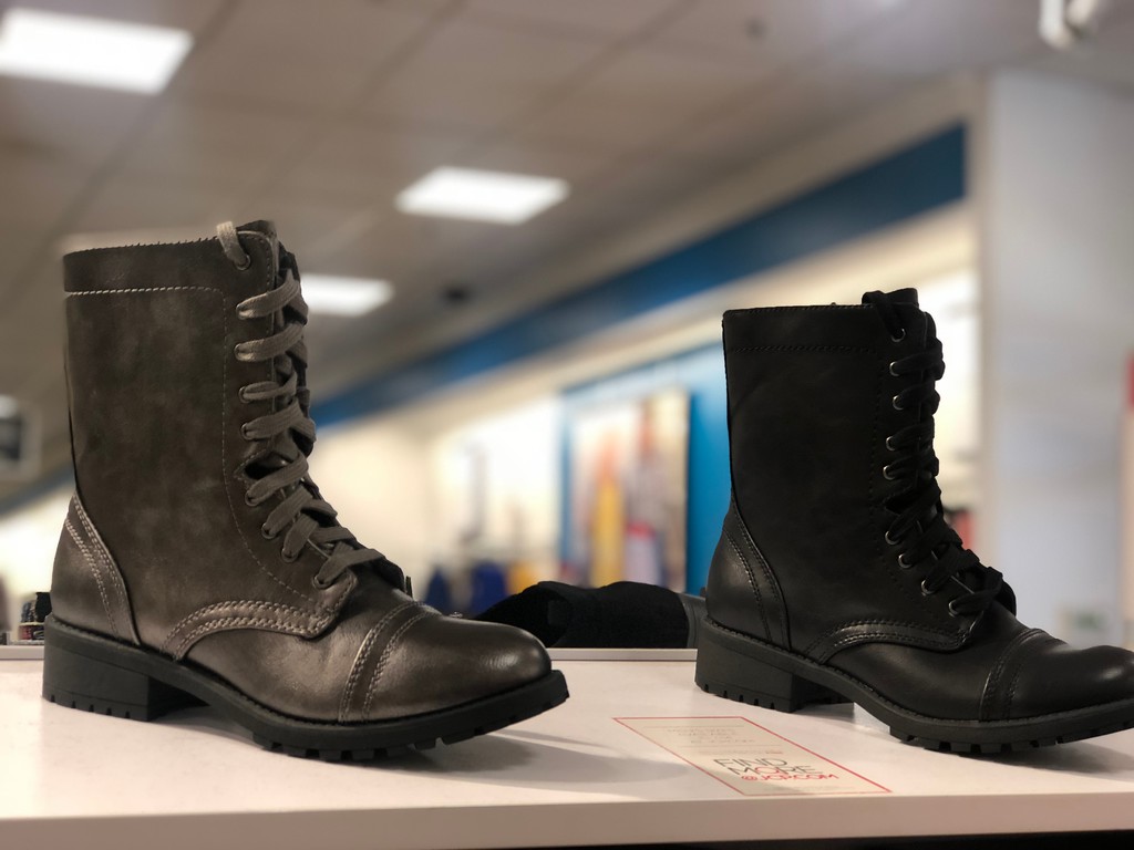 arizona womens jones combat block heel zip boots