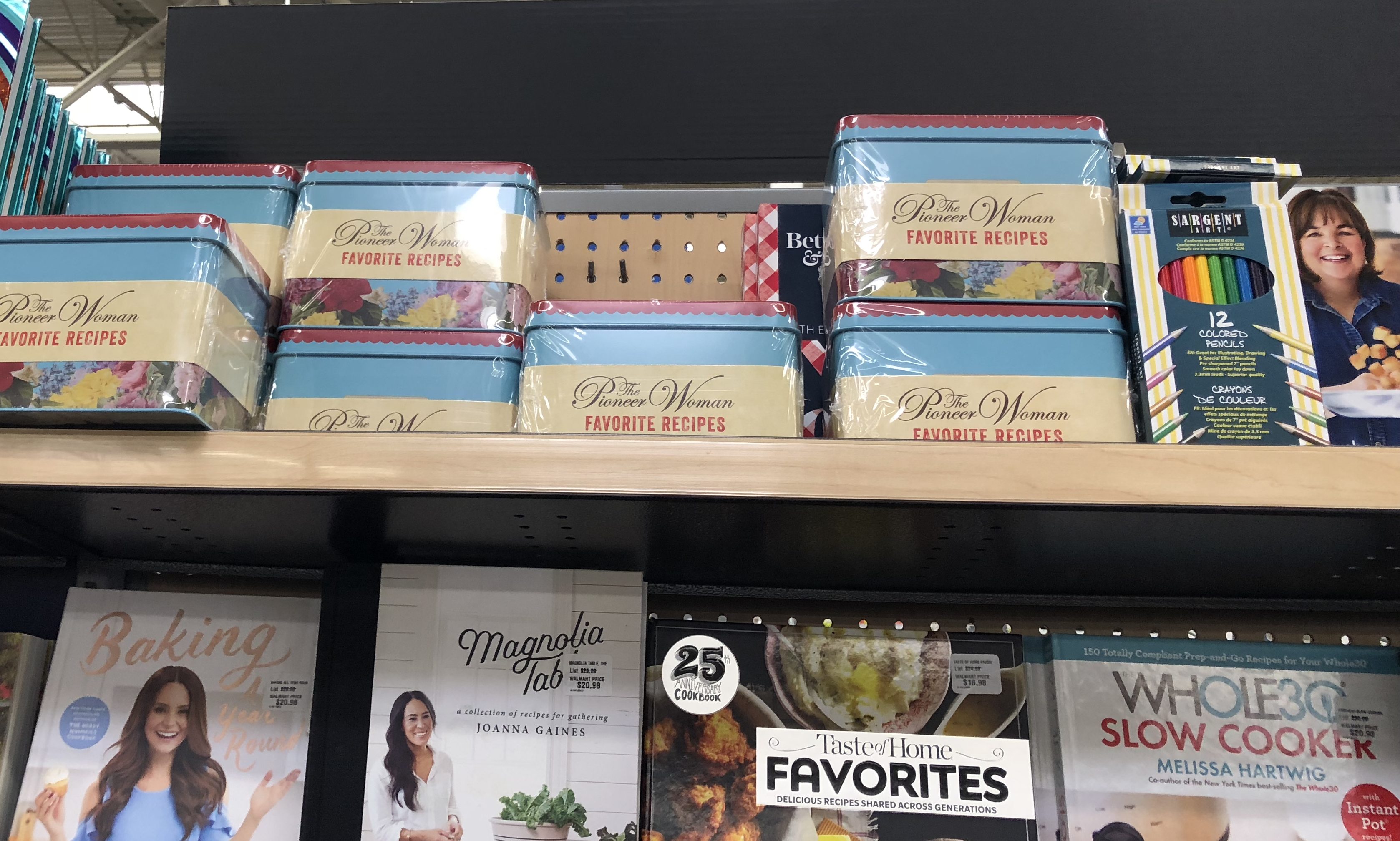 Book aisle at Walmart - Pioneer Woman Recipes