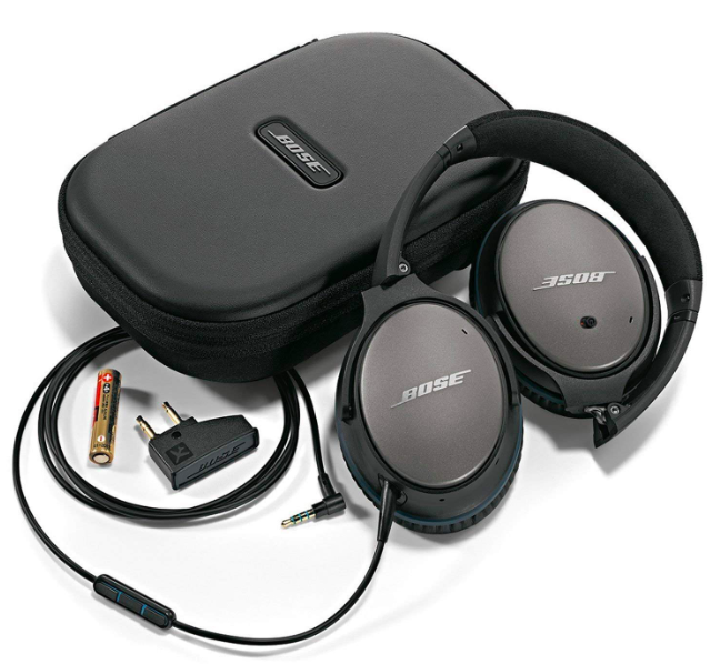 bose headphones with case accessory and battery