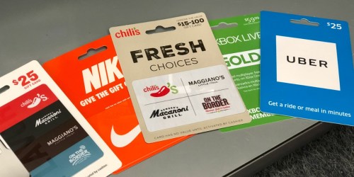 $50 Gift Cards Only $35 After CVS Rewards (Includes Chili’s, XBox Live, Uber, & LOTS More)