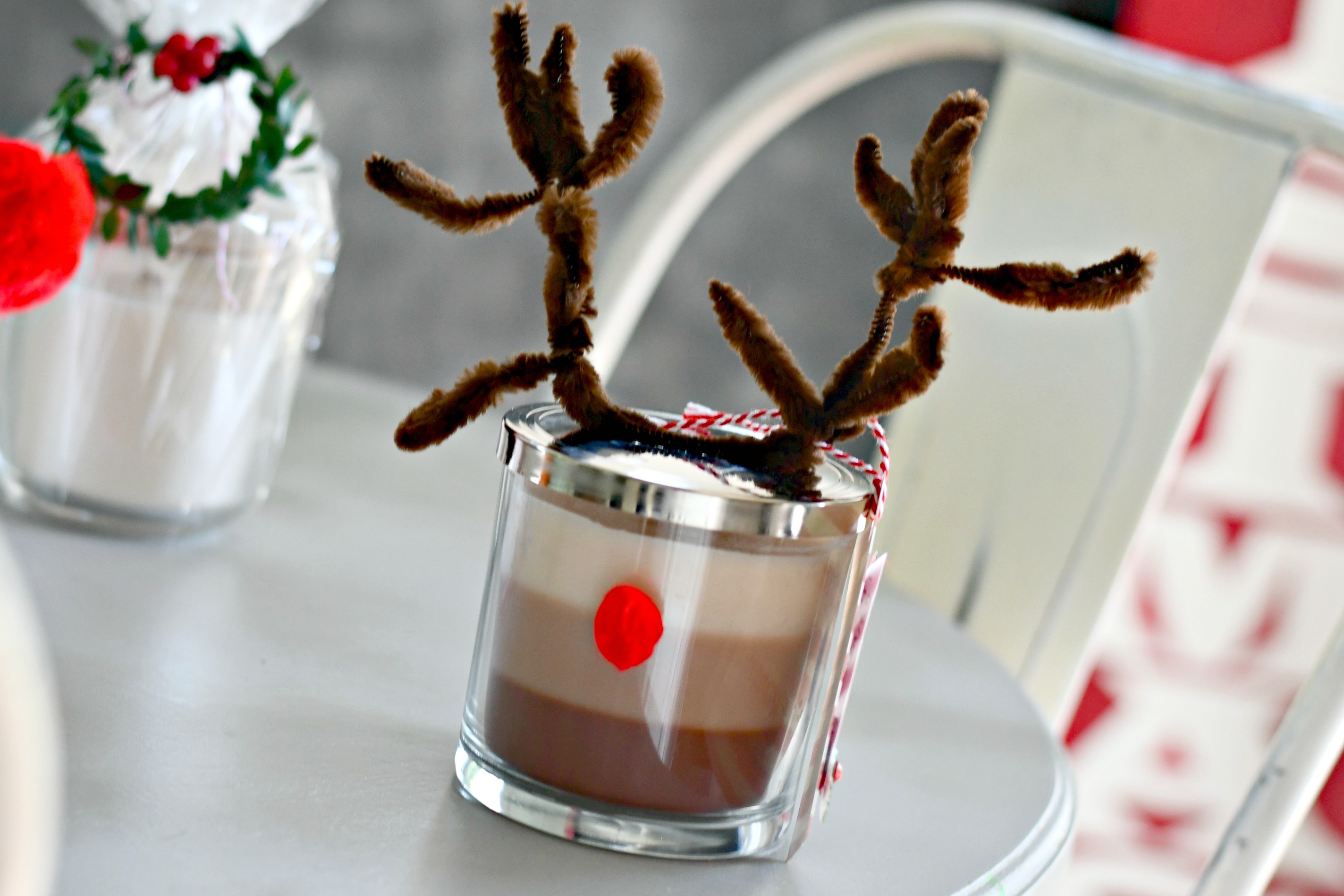 Reindeer candle closeup