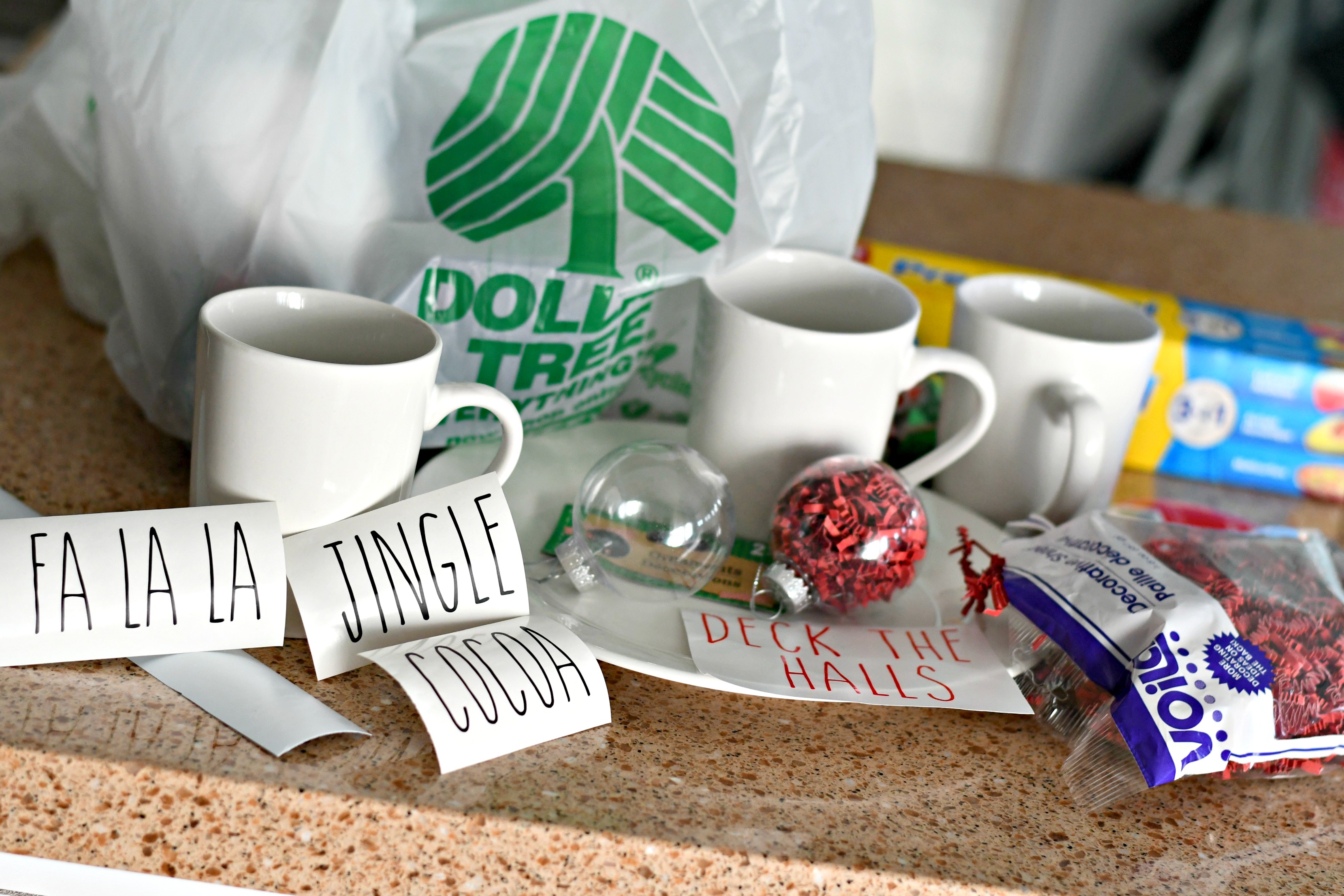 rae dunn christmas dollar tree – mugs, ornaments, and supplies