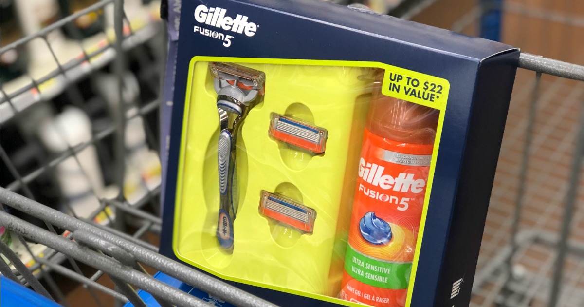 Gillette Fusion 5 gift set in cart at Walmart