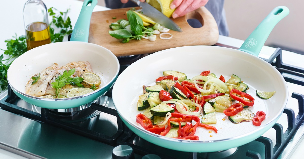 GreenLife Ceramic Non-stick 18-Piece Cookware Set Only $49 (Regularly $130) at Walmart.com 