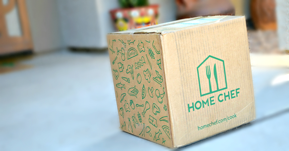healthy homechef meals delivered including keto – a box on a front porch stoop