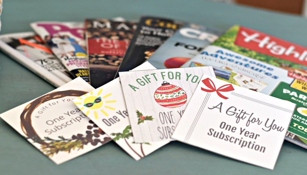 Gift a Magazine Subscription Using Our Free Printable Cards!