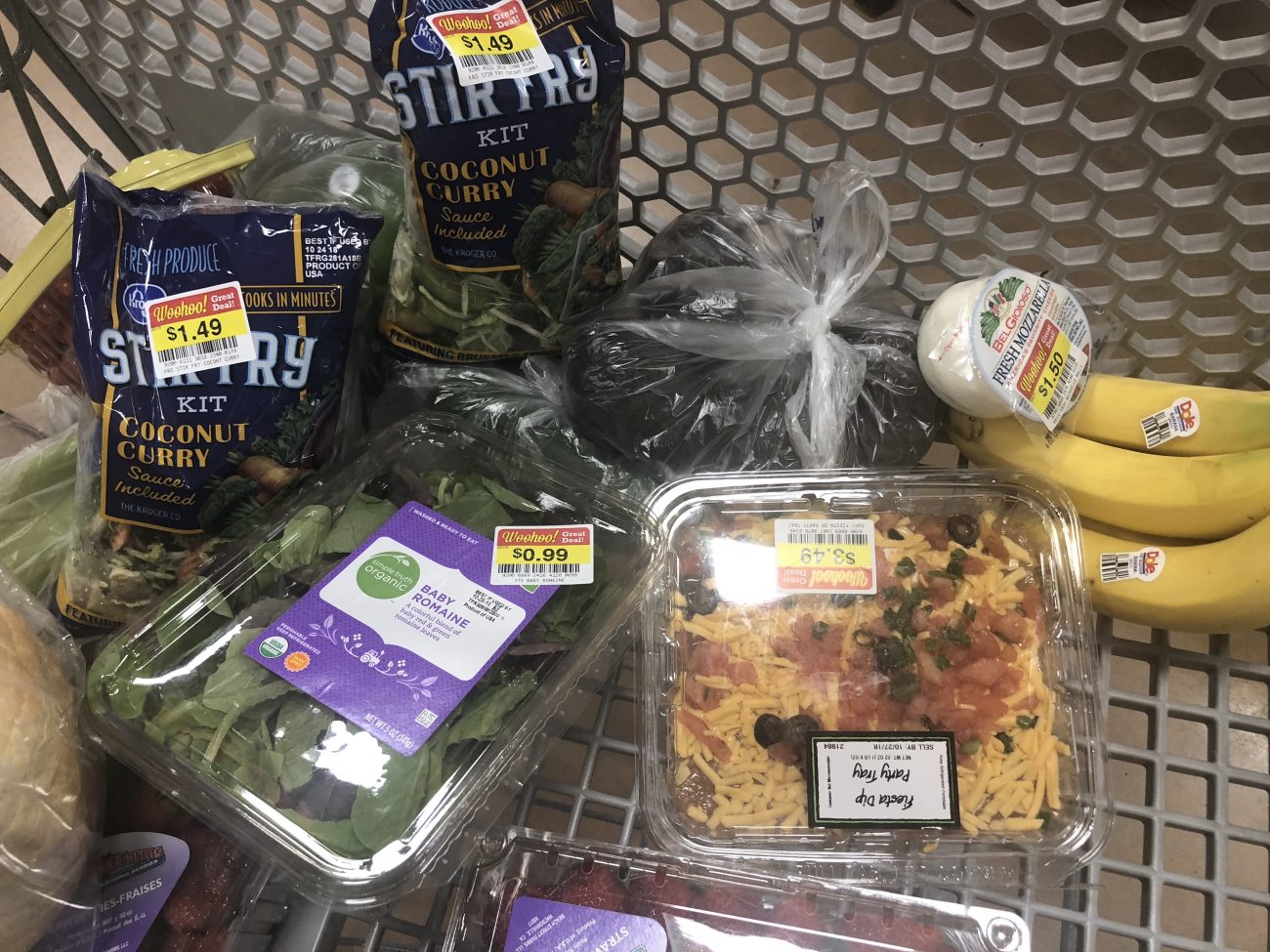 meal planning tips busy family – marked down items in a cart