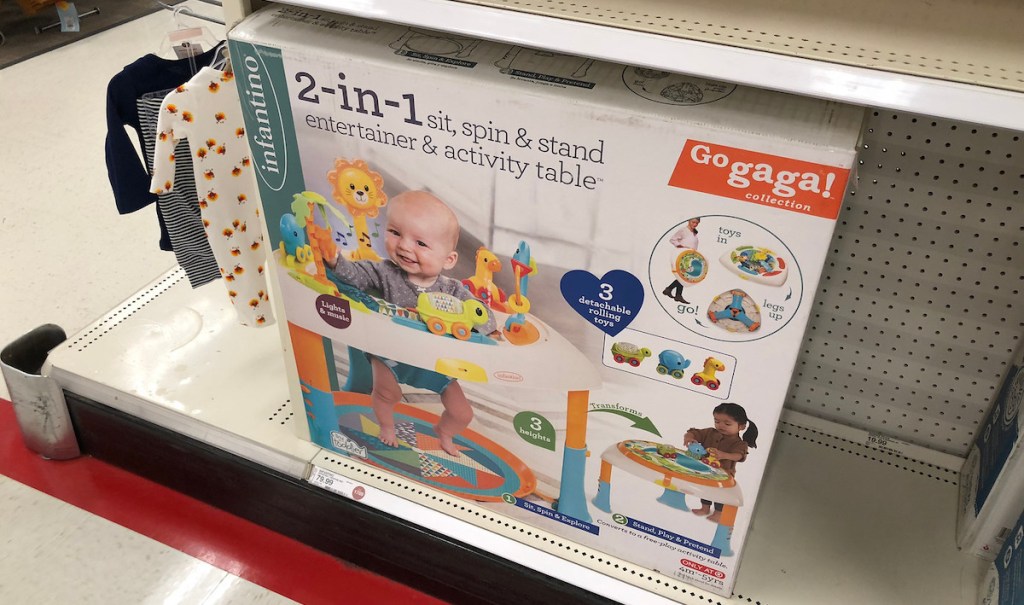 target shelf with Infantino Gaga 2-In-1 Sit, Spin & Stand Entertainer & Activity Table