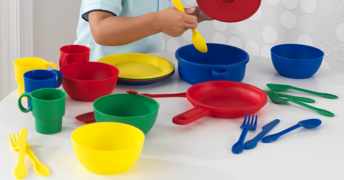 KidKraft 27 Piece Cookware Playset Only 7 88 Shipped Regularly 20   KidKraft 27 Piece Cookware Playset  