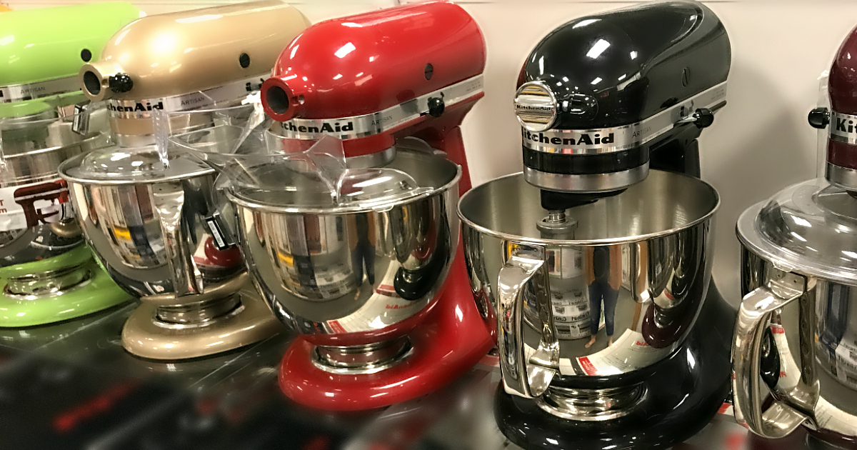 best kitchenaid mixer black friday 2018 deals – different colored mixers on display