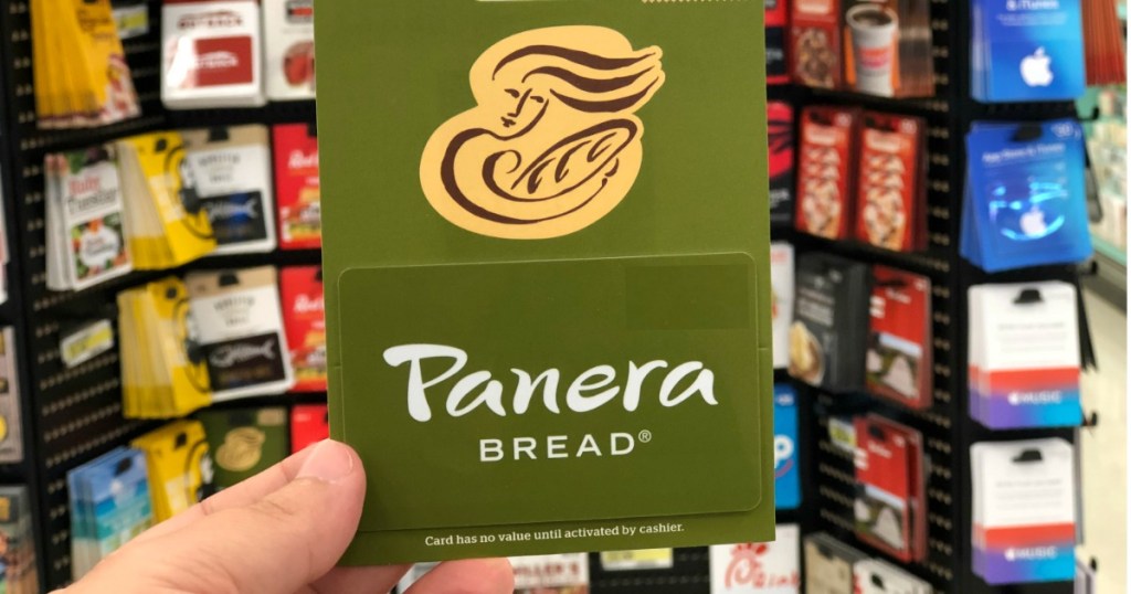 hand holding a Panera Bread Gift Card