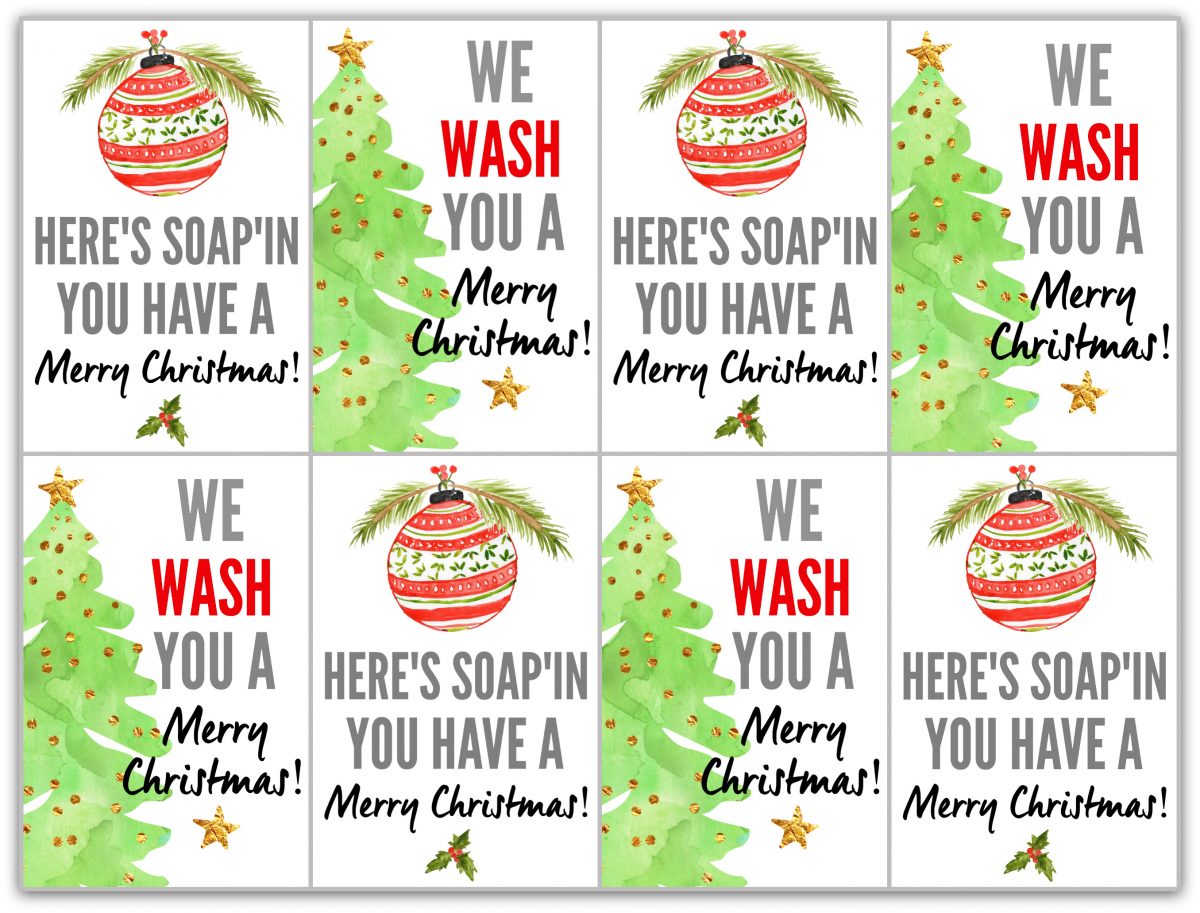 diy christmas hostess gifts | soaps with free printable gift tags