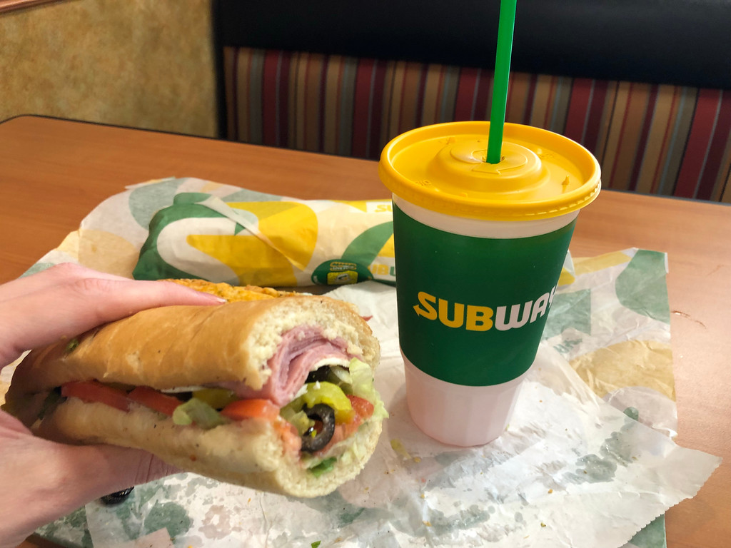 subway sandwich and drink
