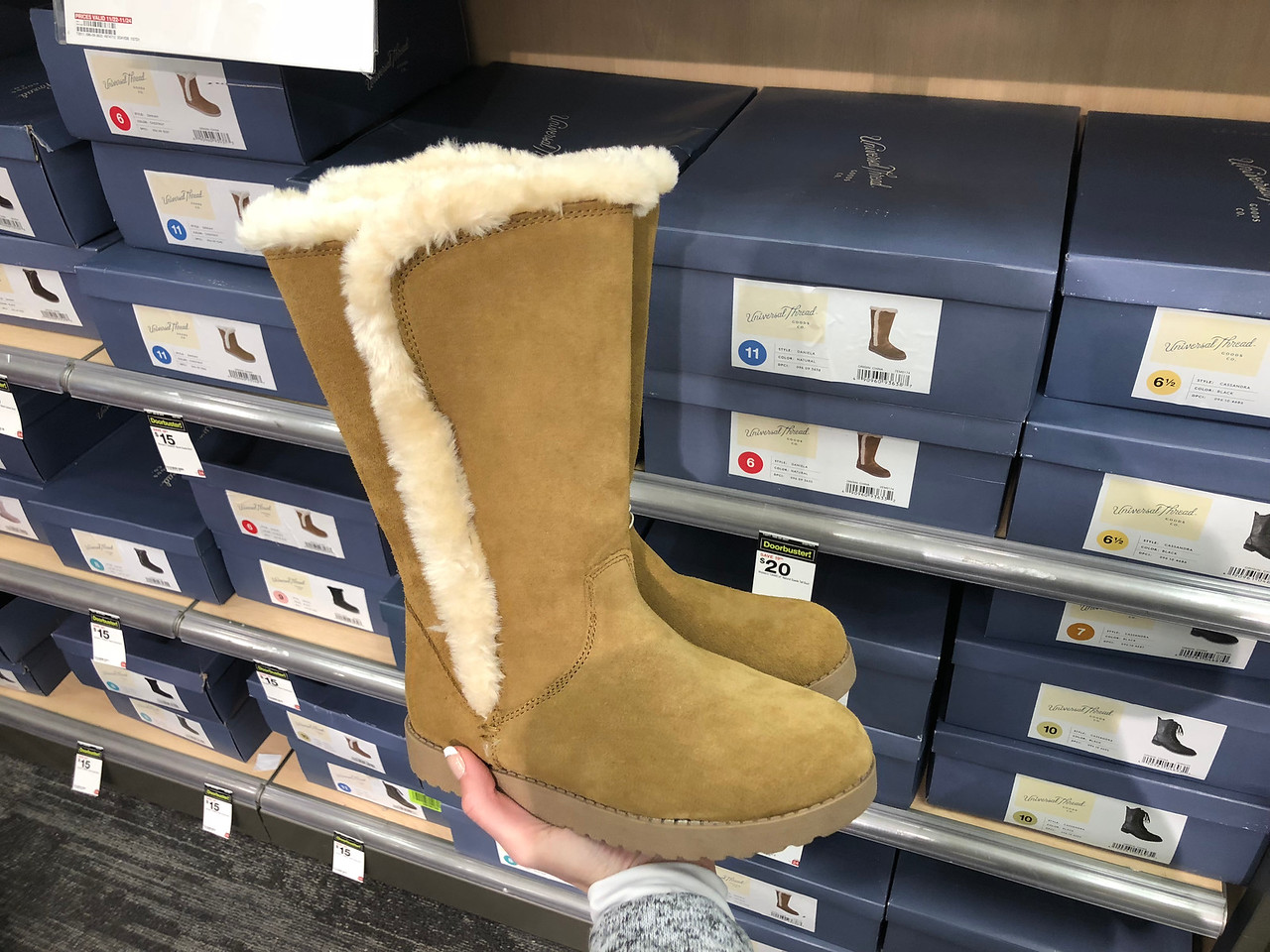 target fur lined boots