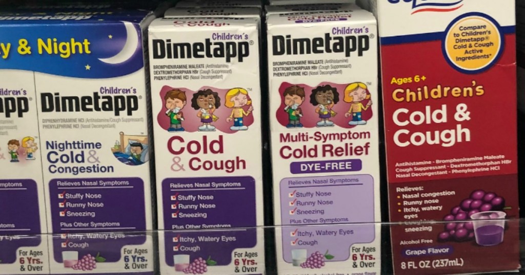 dimetapp kids medicine on shelf