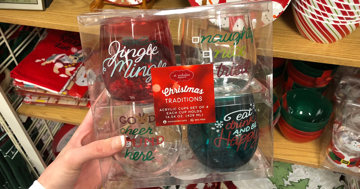 Stack Kohl's Codes to Save BIG on St. Nicholas Square Christmas Wine Glasses