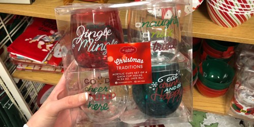 Stack Kohl’s Codes to Save BIG on St. Nicholas Square Christmas Wine Glasses