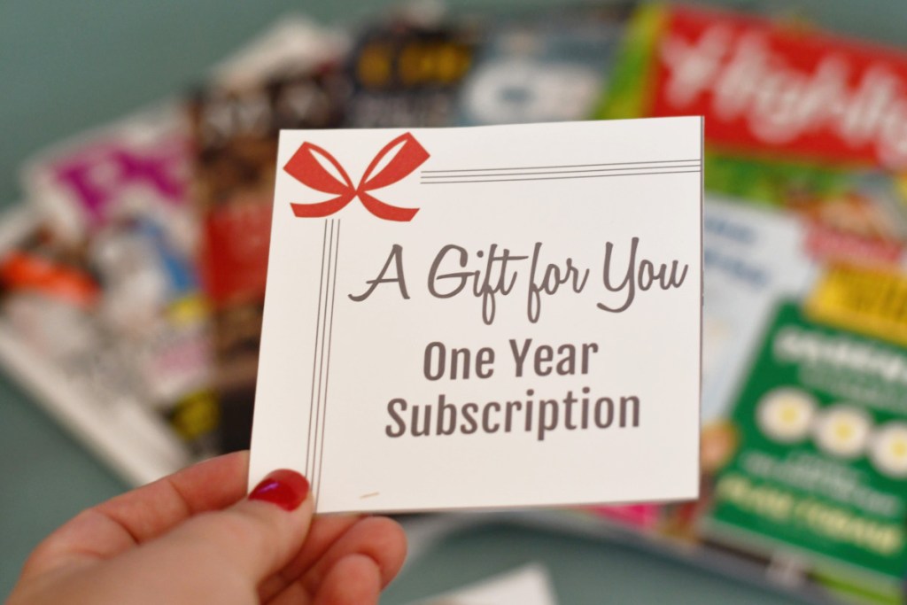 one year subscription magazine gift tag