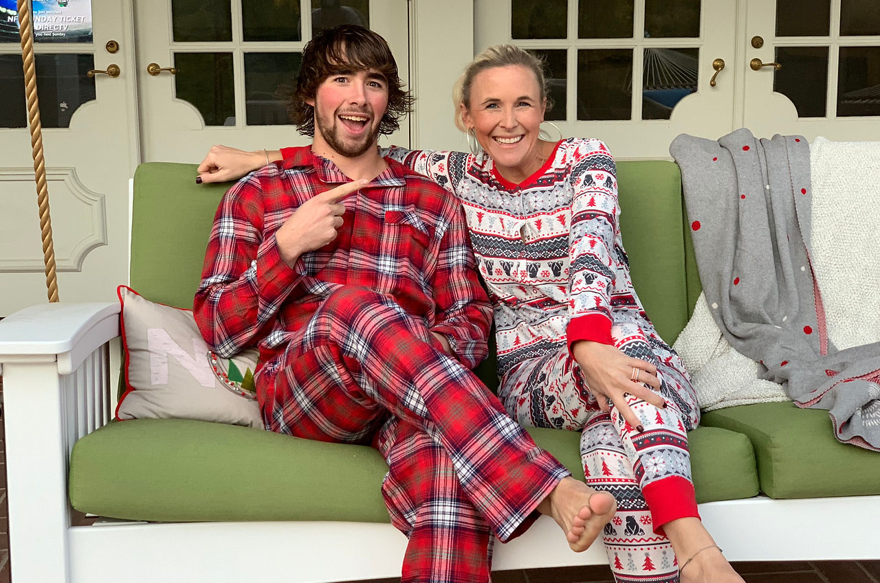 Collin & Nick Wearing Christmas Pajamas