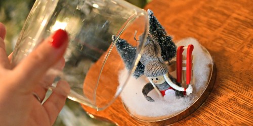Turn a Pretty Candle Jar into a DIY Snow Globe for Christmas!