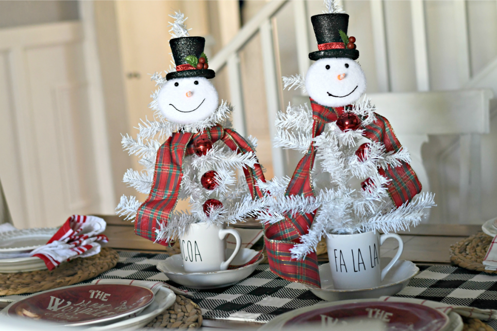Dollar Tree Christmas Centerpieces snowman craft