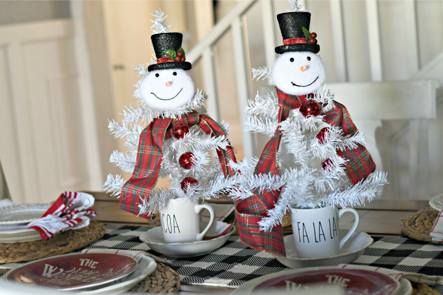 Dollar Tree Christmas Centerpieces snowman craft