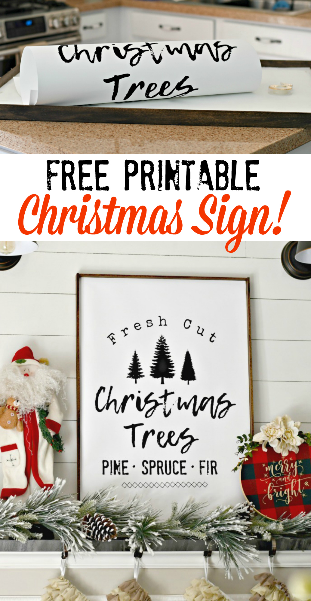 DIY Farmhouse Style Christmas Tree Sign (Free Printable) Hip2Save