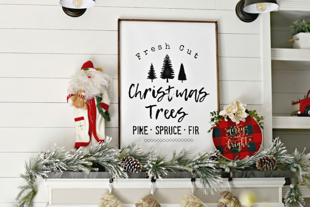 free printable Christmas tree sign for DIY